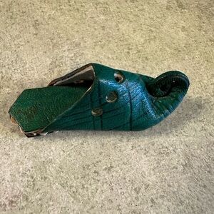 Green Leather Shoe Keychain
